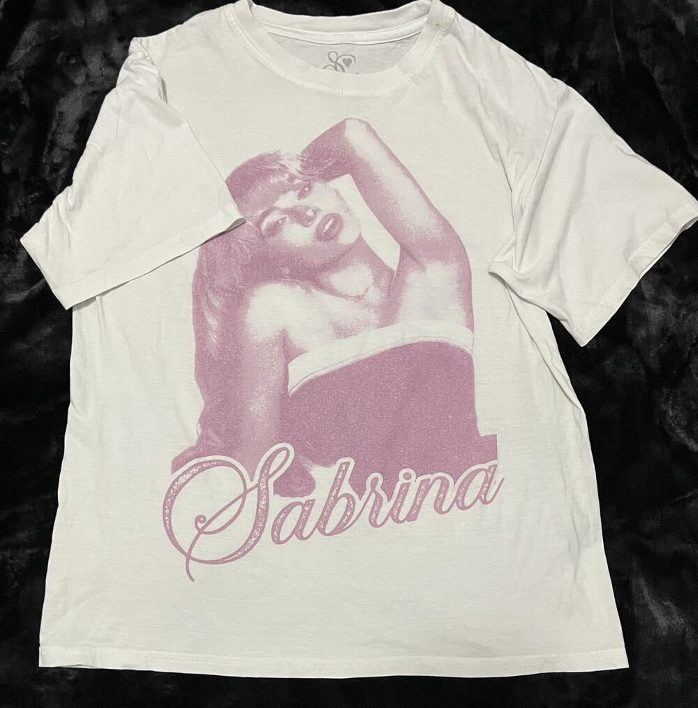 S White Sabrina Graphic Print Crew Neck Short Sleeve Women's T-Shirt Size S